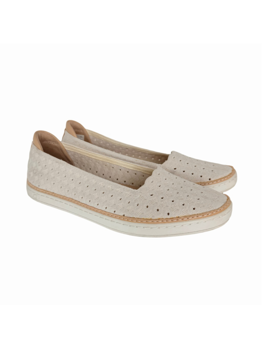UGG Jasmine Cream Perforated Slip On Flats Women's Size 8